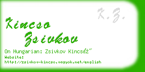 kincso zsivkov business card